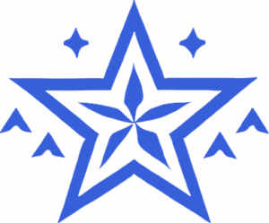 Neuthereum white star icon with surrounding light specks